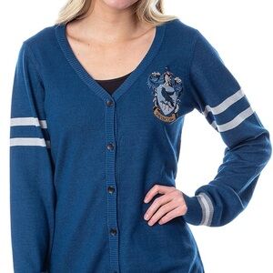 Harry Potter Universal Studios Blue Ravenclaw Women's Sweater Cardigan  M